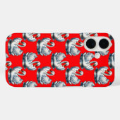 Schwan-Vögel Musterdesign auf Rot Case-Mate iPhone Hülle (Rückseite (Horizontal))