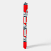 Schwan-Vögel Musterdesign auf Rot Case-Mate iPhone Hülle (Rückseite / Rechts)