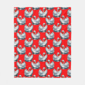 Schwan-Vögel Musterdesign auf Rot Fleecedecke (Vorderseite)
