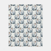 Schwan-Vögel Musterdesign auf Weiß Fleecedecke (Vorderseite)