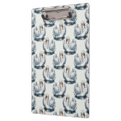 Schwan-Vögel Musterdesign auf Weiß Klemmbrett (Links)