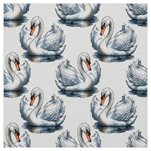 Schwan-Vögel Musterdesign auf Weiß Stoff (Muster)