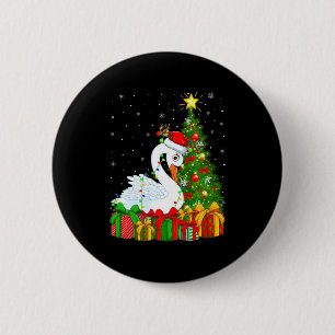 Schwan Vogel Weihnachten Feiertag Weihnachtsmann S Button