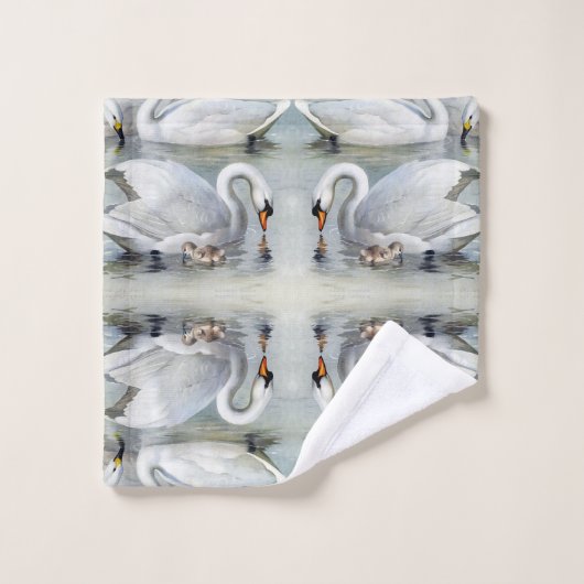 Schwan-Vögelcygnet-Tier-Tier-Bad-Tücher Badhandtuch Set (Waschlappen)