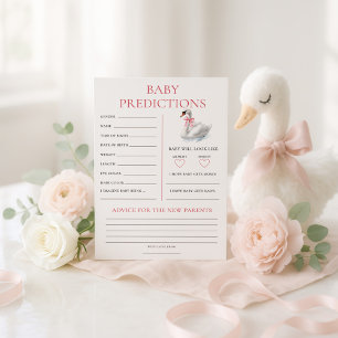 Schwan Vorhersage Baby Shower Spielkarte Einladung