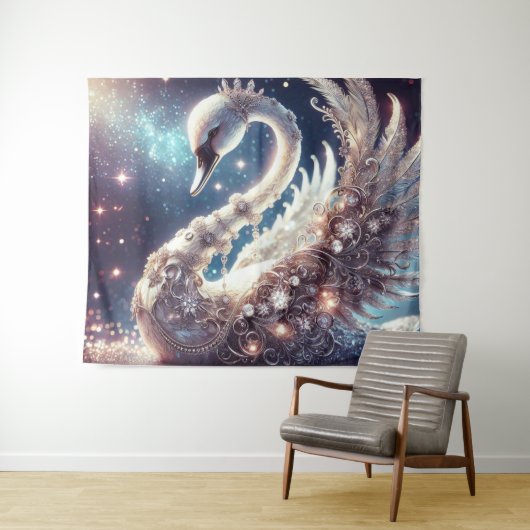 Schwan Wandteppich (Beispiel (Horizontal))