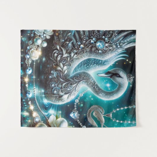 Schwan Wandteppich (Vorderseite (Horizontal))