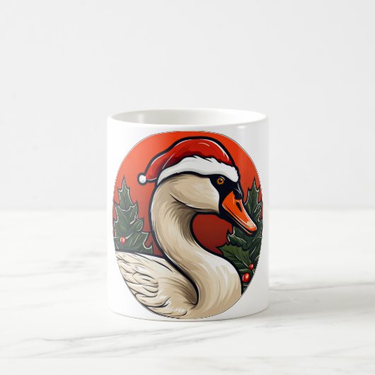 Schwan Weihnachten Kaffeetasse (Mittel)