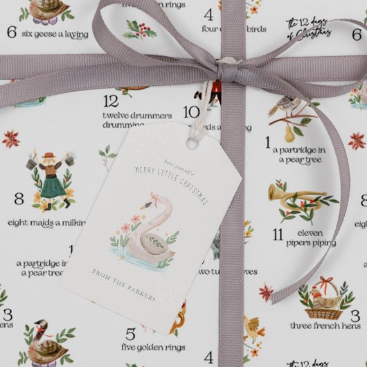 Schwäne | 12 Weihnachtsfeiertag Geschenkanhänger