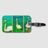 Schwäne am Balatonsee – Triptychon Gepäckanhänger (Vorderseite (Horizontal))