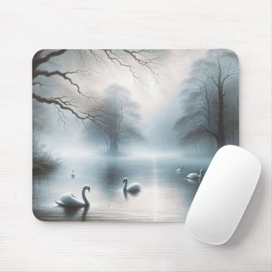 Schwäne am Mistsee Mousepad (Mit Mouse)
