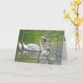 Schwäne am Muttertag Karte (Gelbe Blume)