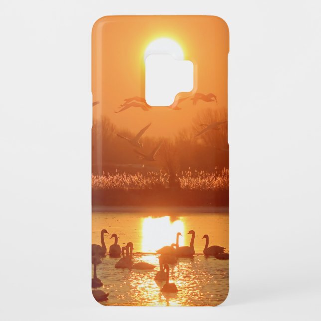 Schwäne am See bei Sonnenuntergang Case-Mate Samsung Galaxy Hülle (Rückseite)