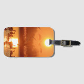 Schwäne am See bei Sonnenuntergang Gepäckanhänger (Vorderseite (Horizontal))