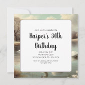 Schwäne am See Einladung zum Geburtstag (Rückseite)