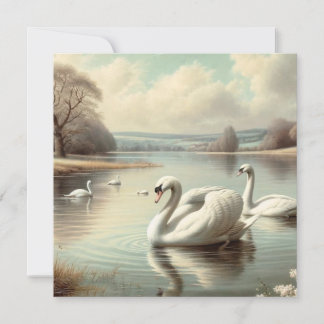 Schwäne am See Einladung zum Geburtstag