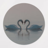 Schwäne am See Etiketten (Design 2)