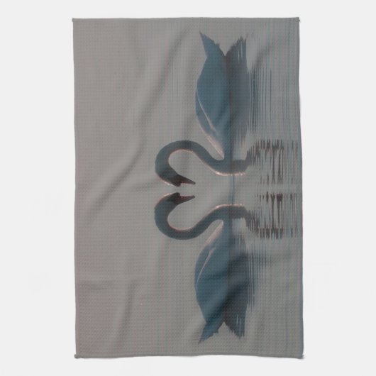 Schwäne am See Geschirrtuch (Vertikal)