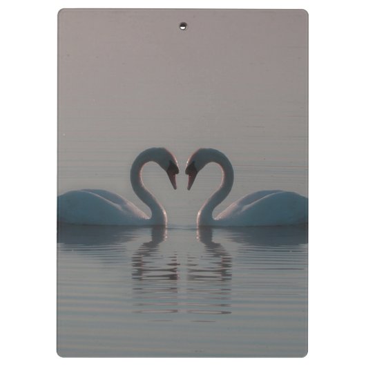 Schwäne am See Klemmbrett (Rückseite)