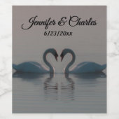 Schwäne am See Weinetikett (Einzelnes Label)