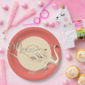 Schwäne aus Papierplatten und Lieben Pappteller (Party)