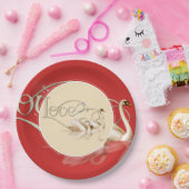 Schwäne aus Papierplatten und Lieben Pappteller (Party)