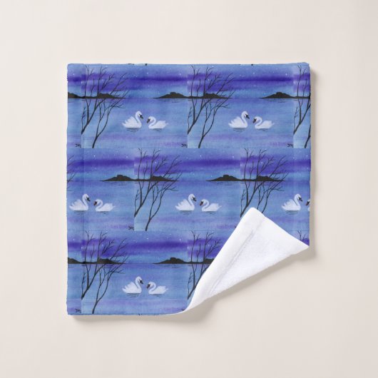 Schwäne Badhandtuch Set (Waschlappen)