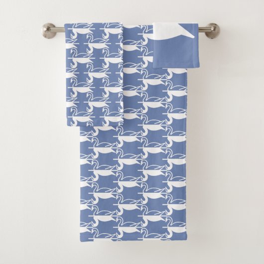 Schwäne blau und weiß badhandtuch set (Insitu)
