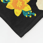 Schwäne, Blume, handgezeichnet schwarzer Hintergru Fleecedecke (Ecke)