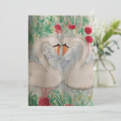 Schwäne der Liebe Einladung (Stehend Vorderseite)