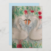 Schwäne der Liebe Einladung (Vorne/Hinten)