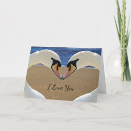 Schwäne, die eine Herz-Valentinstag-Karte bilden Feiertagskarte