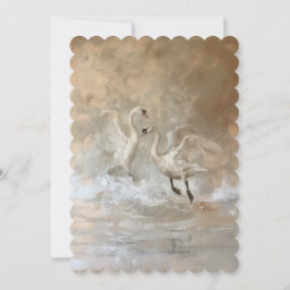 Schwäne - flache Einladungsgröße: 12,7 cm x 17,8 c Einladung