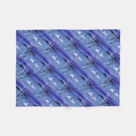 Schwäne Fleecedecke (Vorderseite (Horizontal))