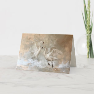 Schwäne - Grußkarte gefaltet Dankeskarte