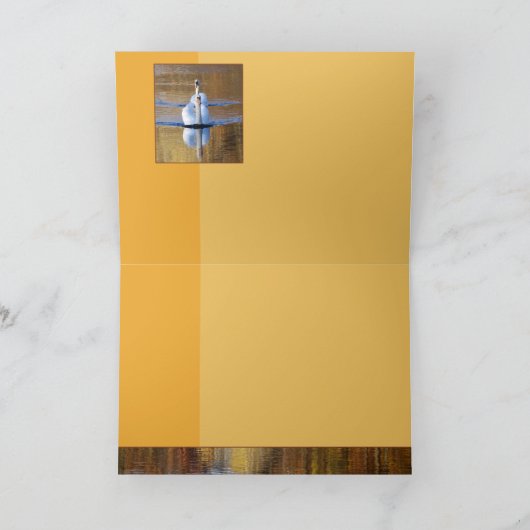 Schwäne im Herbst Karte (Innenseite)