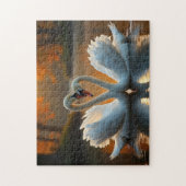 Schwäne im Herbst  Puzzle (Vertikal)