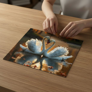 Schwäne im Herbst  Puzzle