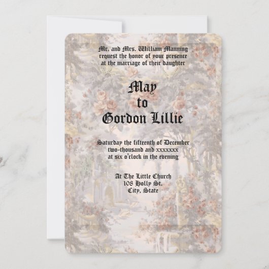 Schwäne im Rose Einladung (Vorderseite)