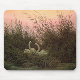 Schwäne in den Schilfen, c.1820 Mousepad