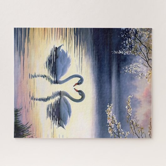 Schwäne in der Liebe Jigsaw Puzzle (Horizontal)