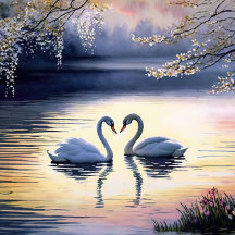 Schwäne in der Liebe Jigsaw Puzzle
