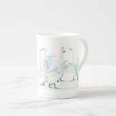 Schwäne in der Tasse der China Snow Bone (Vorderseite Rechts)