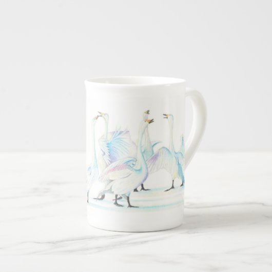 Schwäne in der Tasse der China Snow Bone (Vorderseite Rechts)