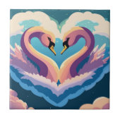 Schwäne in Liebe Fliese (Vorderseite)