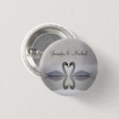 Schwäne in Liebe ~ Knopf Button (Vorne & Hinten)