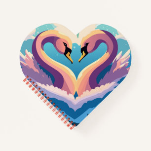 Schwäne in Liebe Notizblock