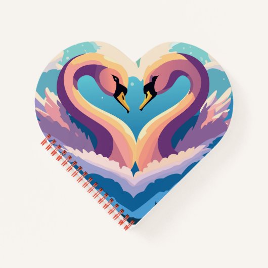 Schwäne in Liebe Notizblock (Vorderseite)