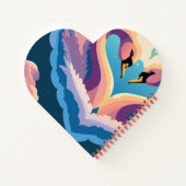 Schwäne in Liebe Notizblock (Rückseite)