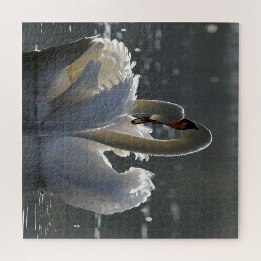 Schwäne in Liebe Puzzle (Horizontal)